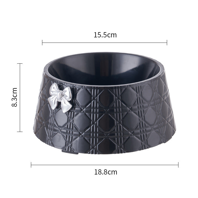 Puppy Feeder Dish Bowl Diamond Pattern Bow